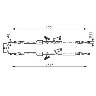 Bosch Handbremsseil hinten Ford C-Max Focus