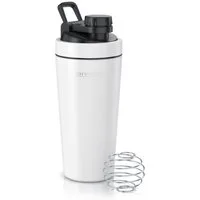 Arendo Protein Shaker Edelstahl Eiweißshaker 750 ml, verschließbar, bruchfest, BPA-frei, Edelstahl, auslaufsicher, spülmaschinengeeignet, mit Tragegriff und Mixball