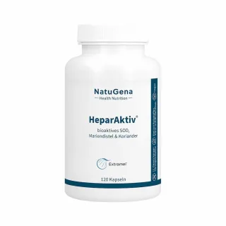 NatuGena HeparAktiv | 120 Kapseln | mit Mariendistel, Löwenzahn, Spirulina & Chlorella für die Lebergesundheit | vegan