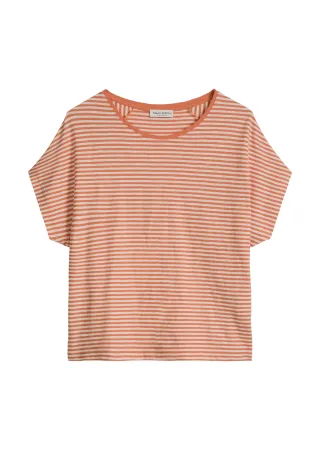 Marc OPolo Casual - Gestreiftes T-Shirt regular Medium Orange - Gr. - L
