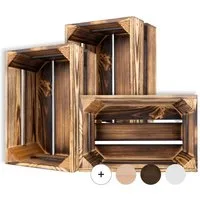 Creative Deco Holzkiste Kiste Holz Deko Holzkiste, Obstkiste Weinkisten Apfelkiste