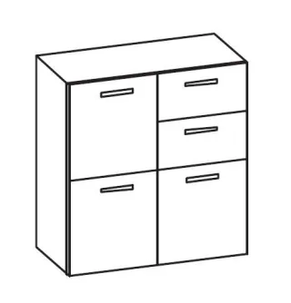 Artiqua 400 Midischrank, Sangallo Grau quer, 400-M2T-1-90-L-7152-432 400-M2T-1-90-L-7152-432