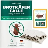 Silberkraft Insektenfalle Brotkäferfalle mit Spezial-Lockstoff Natürliche Schädlingsbekämpfung, Biozidfrei & Geruchslos Langzeitschutz (12 Wochen) Gezielte Anlockung