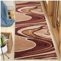 Mazovia Läufer Läufer Flurläufer Modern für Vorzimmer 80 cm Breit Braun, 80 x 100 cm, Kurzflor, Meterware, Höhe 8 mm