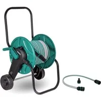 VONROC Schlauchwagen inkl. 20 m Gartenschlauch, Premium-Sprühdüse, Schlauchkupplungen, Anschlussschlauch & Wasserhahnanschluss