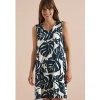 CECIL Jerseykleid Style Lea Allover-Print, Sommerkleid, V-Ausschnitt, lockere Passform