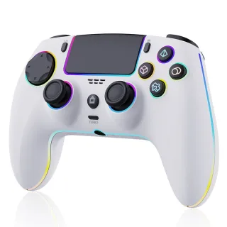 JZ-5005 RGB Wireless Controller with Hall Trigger and Joysticks SUpport 6-Axis Gyro Turbo Vibration for PS5 Slim PC Stea