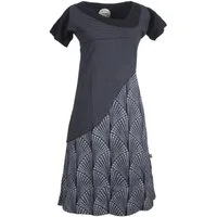 Vishes Tunikakleid Kurzarm Lagenlook Kleid Streifen Punkte Muster Boho, Elfen, Goa, Hippie Style