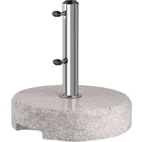 Sekey Schirmhalter 25kg Sonnenschirmständer, Granit/Edelstahl für Schirmstock Ø22 - 38 mm, für Stöcke bis Ø 38 mm