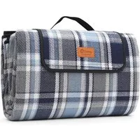 Picknickdecke 200x200 cm Campingdecke XXL Stranddecke Wasserdicht Wärmeisoliert, Sekey, Faltbar Strand Picknick Decke mit Traggriff für Outdoor, Camping, BBQ