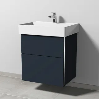 Sanipa 3way Waschtischunterbau zu Duravit Dura Square Waschtisch mit 2 Auszügen, Marine-Matt BP4261R