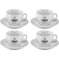 Gaggia Kaffeeservice Milano Cappuccinotassen Set 4 Stück, Keramik