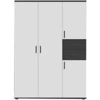BMG Möbel Kinderkleiderschrank Elli (4-türig) 135x190 cm, mit Schubladen und Kleiderstange, Made in Germany