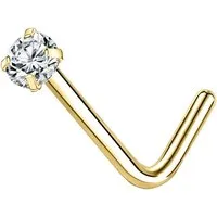 Karisma Schmuck Nasenpiercing Nasenstecker Silber 925 L-Form 2/2,5/3mm Zirkonis Dünn, 0,6mm Dicke Frauenschmuck
