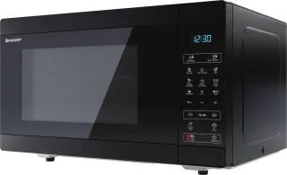 SHARP Mikrowelle YC-MG81E-B, schwarz, mit Grill, 28 L, 11-Stufen, 900 W