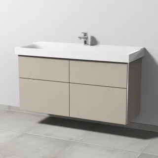 Sanipa 3way Waschtischunterbau zu Geberit Xeno2 Waschtisch mit 4 Auszügen, Kaschmir-Matt BP6641U