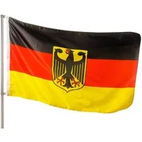 PHENO FLAGS Flagge Premium Deutschland Flagge mit Adler 90 x 150 cm Fahne (Hissflagge für Fahnenmast), Inkl. 2 Messing Ösen
