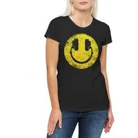 Urban Backwoods Print-Shirt Headphones Smile Damen T-Shirt Dj Disco Electro Techno Rave Club Rap (1-tlg) MC Hip Hop Music