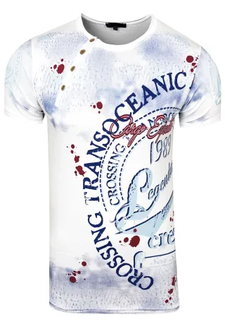 Rundhals T-Shirt mit All Over Front Print