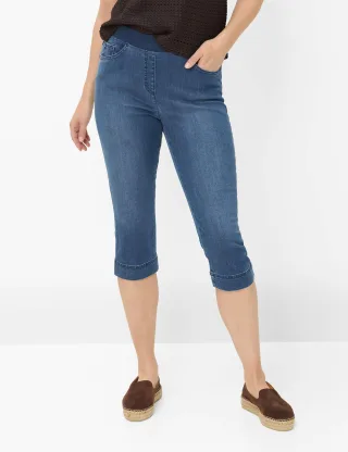 Raphaela by Brax Damen Caprihose Style PAMINA CAPRI STONED SLIGHTLY USED, denim blau, Gr. 36