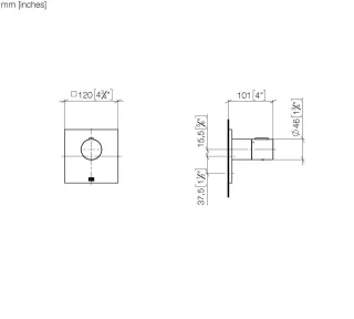 Dornbracht xTOOL UP-Thermostat ohne Mengenregulierung SERIENSPEZIFISCH 36503780 3/4" Dark Chrome 36503780-19