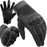 Trizand Multisporthandschuhe Taktische Sporthandschuhe Outdoor Handschuhe Survival Camping (1 Paar Taktische Handschuhe für vielseitige Anwendung, 2-St., Handschuhe XL/L, Schwarz/Khaki, stylisch und funktional) Touchscreen-kompatibel, verstellbar, ru