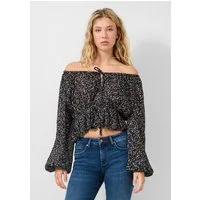 QS Langarmbluse Bluse Chiffonbluse