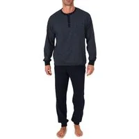 Normann Pyjama Normann Herren Langarm Schlafanzug mit Bündchen – auch in Übergröße