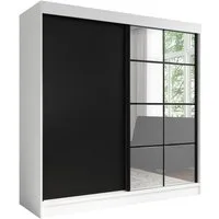 A&J MöbelLand GmbH Schiebetürenschrank TAVIRO 2-türiger Kleiderschrank mit Spiegel (TOP ANGEBOT! Geräumiger Schrank mit einer Breite von 200 cm und Spiegel, ideal zur Aufbewahrung von Kleidung und Accessoires. 3 Schubladen und viel Stauraum. TOP PROD