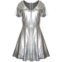 Funny Fashion Kostüm Disco Space Kleid silber