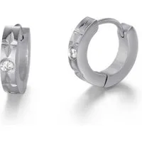 Firetti Paar Creolen Schmuck Geschenk Edelstahl Ohrschmuck Ohrringe Classic, mit Zirkonia (synth)