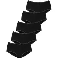 Vivance Taillenslip (5er-Pack) aus elastischer Baumwolle, mit Spitzenabschluss