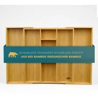 Roxlin Besteckkasten Bambus Besteckkasten Messerhalter Schubladen Organizer Küche