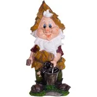 BIRENDY Dekofigur Zwerg Gartenzwerg XXL Gartenwichtel NF14198-3 Groß 55cm Gartenfigur