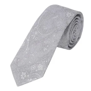 prince bowtie - Krawatte Paisley 6,0-6,5cm h-grau
