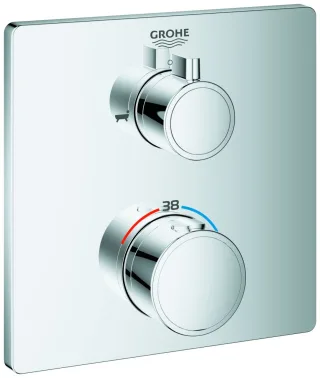 GROHE THM-Wannenbatterie Grohtherm 24080 2 Abg. FMS für Rap. SmartBox eckig chrom, 24080000 24080000