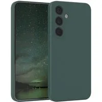 EAZY CASE Handyhülle für Samsung Galaxy S25 Hülle Silikon 6,2 Zoll, Silikon Schutzhülle mit Kameraschutz kratzfestes Bumper Nachtgrün