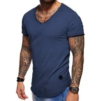 behype T-Shirt für Herren mit V-Ausschnitt aus 100% Baumwolle V-Neck Shirt Kurzarmshirt für Männer