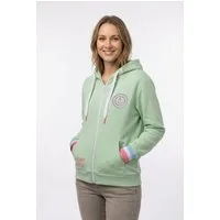 Zwillingsherz Kapuzensweatjacke Regular-Fit, Kapuze, Langarm, Reißverschluss, Neon-Details