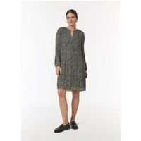 comma Minikleid Kleid Plissiertes Chiffon-Kleid mit Leo-Print