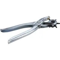 Koopman Revolverlochzange Lochzange Gürtelzange Stanzzange Lederzange Stoffzange Metall, Stück 1-tlg., Packung, 6 Größen, Metall, 2-4,5mm, Silber, 20x9cm
