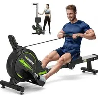 Wenoker Rudergerät Magnetisches Rudergerät, faltbar, 160 kg Tragkraft, leise und glatt (1-tlg), mit Tablet-Halterung für LCD-Bildschirm und bequemes Sitzkissen