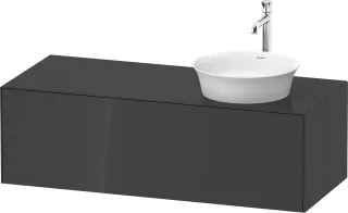 Duravit White Tulip Konsolenwaschtischunterbau wandhängend Graphit Hochglanz 1300x550x408 mm - WT497 WT4977RH1H10010