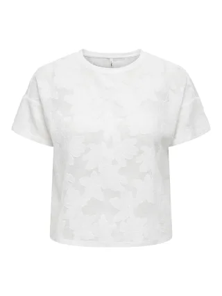 ONLY - ONLMIRABELLA S/S O-NECK LACE TOP JRS Cloud Dancer - Gr. - L