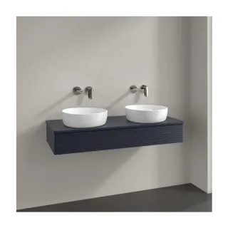 Villeroy und Boch Antao Waschtisch-Unterschrank K13150GF 120x19x50cm, Hahnloch, Waschbeckenplattenfarbe Lack, glossy white lacquer