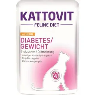 KATTOVIT Feline Diet Nassfutter Katze Diabetes Adult Huhn 48x85 g