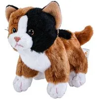 Teddys Rothenburg Kuscheltier Katze fleckig 14 cm Glückskatze dreifarbig stehend Plüschkatze (Plüschtier, Stoffkatze, Kätzchen, Stofftier)