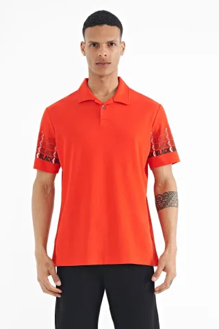 Herren Baumwoll Polo-Kragen bedrucktes T-Shirt