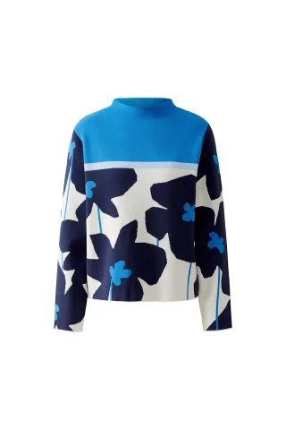 Oui - Pullover blue white - Gr. - 44