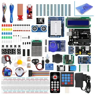 RFID Upgrade Super Kit UNOs R3 Starter Learning Kit with RC522 RFID Module LCD1602 DHT11 RTC Breadboard Servo Stepper Mo